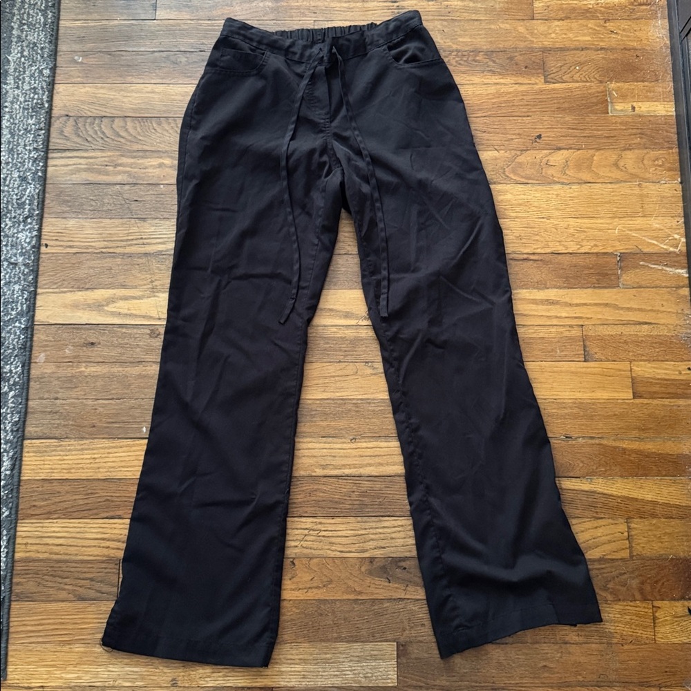 Greys Anatomy Black Classic 5 Pocket Drawstring Scrub Pants (Size XXS)